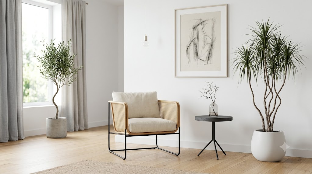 Rattan Accent Chair Natural Wicker